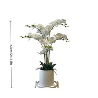 Plante d'orchidée artificielle en tissu, faite à la main, imperméable, pour la décoration moderne de la maison et du bureau, Pâques, remise de diplôme