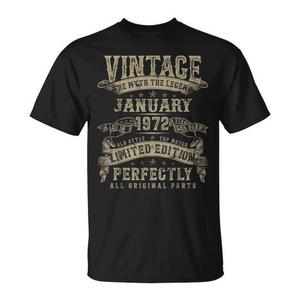 T-shirt vintage per il compleanno di gennaio 1972, edizione limitata, perfettamente originale in tutti i suoi componenti - Product Image 1