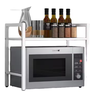 Étagère <span class=keywords><strong>de</strong></span> four à micro-ondes <span class=keywords><strong>extensible</strong></span> à vente chaude, étagère à grille-pain réglable, supports <span class=keywords><strong>de</strong></span> <span class=keywords><strong>rangement</strong></span> à 3 niveaux, conception non pliable pour le salon - Product Image 4
