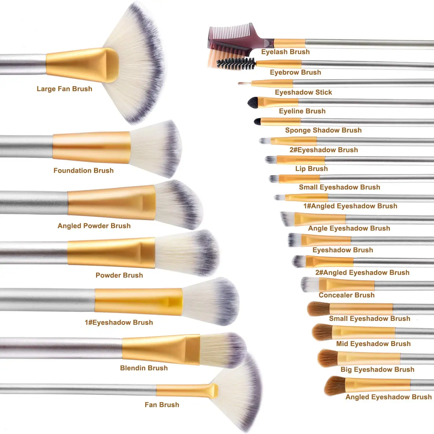 OEM Fashion 24PC Makeup Brush Set Low MOQ Vegan Womens Cosmetics Make Up Brushes Quality Tools Set With Bag Free sample makeup