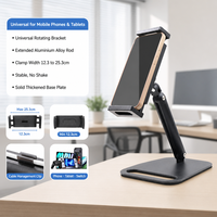 Support de téléphone et tablette de bureau flexible haut de gamme, support de téléphone portable portable en alliage d'aluminium pour bureau, studio d'enregistrement, vente en gros OEM ODM