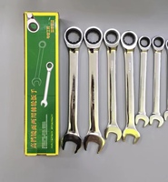 Heavy-Duty 72T Llave de engranaje de doble extremo 6-32mm Juego de combinación de trinquete Acero al carbono Métrico Abierto/Caja Industrial DIY OEM
