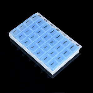 Hot Selling Button Pill Box Case 7 Compartments <b>Plastic</b> Pill Box Organizer - Product Image 6