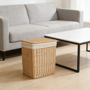 <span class=keywords><strong>Panier</strong></span> <span class=keywords><strong>à</strong></span> <span class=keywords><strong>linge</strong></span> pliable multifonction en osier écologique et organisateur de rangement pour salle de bain et jouets - Product Image 5