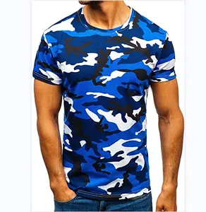 wholesale custom 3d digital printing 100% polyester quick dry short sleeve camouflage t shirts for men