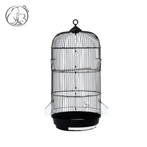 Misam Gold Black White Color Travel Lovebird Cage Stand y columpio de madera Colgante interior Classic Round Bird Cage