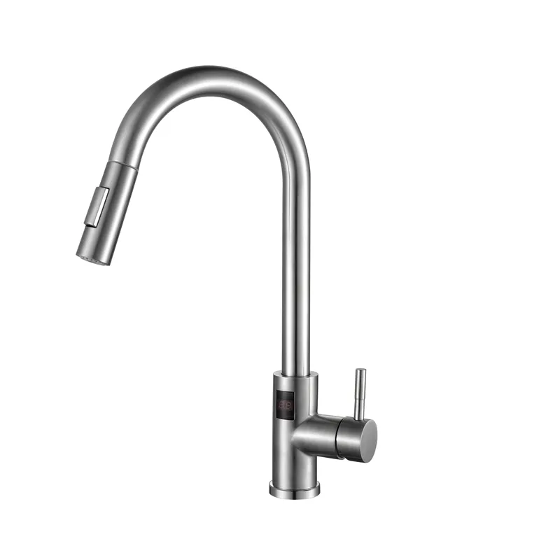 Smart Touchless Electric Faucet Stainless Steel Faucet Sense Temperature Kitchen Faucet