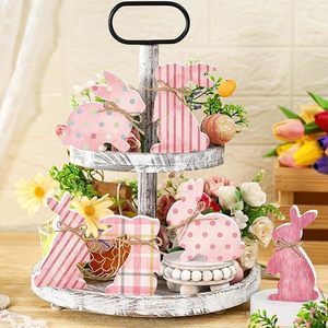 Ornement de Pâques en bois en forme de lapin, décoration artisanale pour intérieur et extérieur, idéal pour les fêtes - Product Image 2