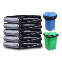Grands sacs poubelle jetables en maille PE résistants de 13, 39, 55 gallons, 120 litres, sacs poubelle noirs imprimés en gravure