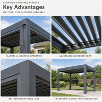 Pergola Bioclimatique Moderne d'Extérieur en Aluminium avec Lames Orientables, Imperméable, pour Terrasse et Jardin