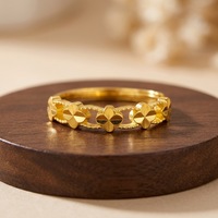 Bague ouverte ajustable en argent fin 999, motif trèfle à quatre feuilles, minimaliste et délicate, certifiée CMA, bijou porte-bonheur pour femme, vente en gros