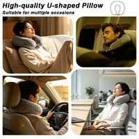 Oreiller de voyage ergonomique en mousse à mémoire de forme violette en forme de U, double tissu, support cervical, amovible, lavable, OEM, personnalisé, vente en gros
