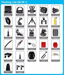 Kit de Accesorios <span class=keywords><strong>Go</strong></span> <span class=keywords><strong>Pro</strong></span> 50 en 1: Brazo de Extensión, Correa para Pecho, Mini Trípode, Monopié para Casco, Soporte de Muñeca, Tornillo para <span class=keywords><strong>Go</strong></span> <span class=keywords><strong>Pro</strong></span> 10 9 8 <span class=keywords><strong>7</strong></span> 6 - Product Image 6
