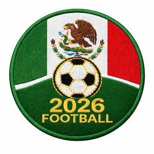Special Edition Fabric Embroidered Patches <b>Hook</b> And Loop Fabric Heat Press Football Embroidered Patches clothing - Product Image 2