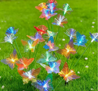 Lampe solaire LED papillon à fibres optiques pour jardin, pelouse, patio, allée, paysage, mariage, décoration de fêtes