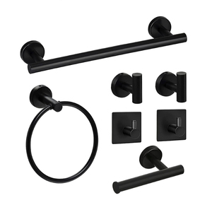 Accessori per il bagno 7 pezzi portasapone a parete nero acciaio inossidabile portasciugamani <span class=keywords><strong>porta</strong></span> portasciugamani <span class=keywords><strong>porta</strong></span> rasoio - Product Image 4