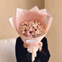 Kertas Pembungkus Bunga Bermotif Kelopak Bunga Asli, Kertas Tisu Bunga Tekan, Kemasan Buket, Pembungkus Kado Romantis, Perlengkapan Grosir