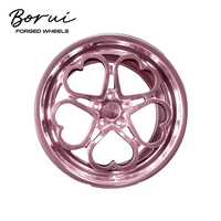Borui Forged Wheels New Style Herzförmige 15 Zoll 6,5 j 4 X100 ET35 Rose Red Leichtmetall rad Geeignet für Pkw-Räder