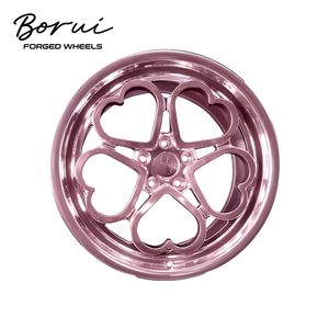Borui Roues forgées Nouveau Style en forme de coeur 15 <span class=keywords><strong>pouces</strong></span> 6.5j 4X100 ET35 Roue en alliage rouge rose adaptée aux roues de voiture de tourisme - Product Image 2
