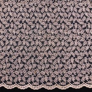 Robe de soirée or mode luxe maille tissu pour robe de mariée personnalisé mariage Lepu similicuir dentelle feuilles motif paillettes Nylon - Product Image 3