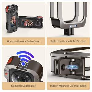 Amazear Jaula Profesional para Conejos para Cámara Insta360 X5, Marco Ligero de Aluminio con Protector de Silicona y Acceso Completo a los Puertos, Deportes - Product Image 6