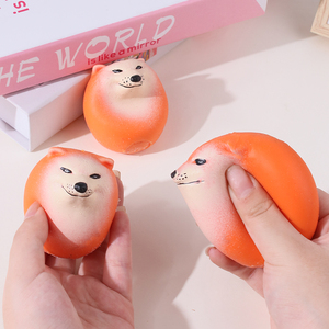 Creative Taba Dog <b>Egg</b> Shape Squeeze <b>Toy</b> Realistic TPR Figurine for Dog Lovers Home Office Decor and Fun Christmas Gift - Product Image 1