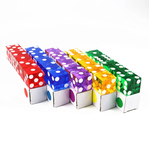 Accesorios Póquer Dados De Casino Grado AAA - 19mm Bordes Afilados Con Funda De Cuero, Morado Dados Serializados