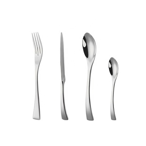 Chất lượng cao hiện đại nhà hàng sang trọng dao kéo Sliver kim loại không gỉ muỗng nĩa bạc 4-Piece Hộp Quà Tặng Flatware Set - Product Image 6