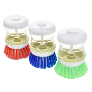 Dishwashing <b>Brush</b> With Liquid Soap Dispenser Nylon Bristles For Pot Cleaning - Product Image 5