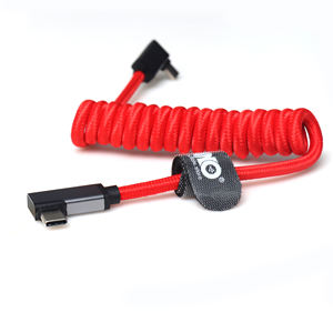 <span class=keywords><strong>C</strong></span>âble de données enroulé en nylon à 90 degrés mâle à mâle de type <span class=keywords><strong>C</strong></span> <span class=keywords><strong>C</strong></span>âble rouge - Product Image 4