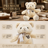 Ours en peluche personnalisé avec logo, fabrication OEM/ODM, animal en peluche doux pour cadeau promotionnel, faible MOQ, peluches en gros