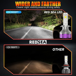 Đèn pha ô tô LED REDSEA Smart 200W 25000lm AI Tri Color Bombillo H4 9007, bóng đèn LED H4, đèn LED ô tô AI H1 H7 H8 H11 - Product Image 4