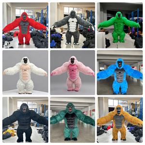 Costumi Gonfiabili da Mascotte Gorilla 2/2.6/3m Verde Scuro, Abiti per Cosplay Gorilla per Eventi, Pelliccia Lunga per Noleggio - Product Image 4