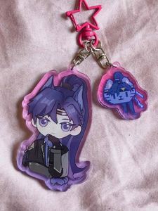 จี้อะคริลิคสีสันตามสั่ง พวงกุญแจสายรุ้งแบบกำหนดเอง งานเลเซอร์สร้างสรรค์ DIY การ์ตูนอนิเมชั่นรูปดาว - Product Image 4