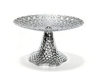 Support de plateau en métal texturé martelé, plateau de présentation multi-usages pour desserts, bijoux, décoration de table de mariage ou de fête