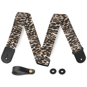 Correa de guitarra de poliéster personalizada, estampado de leopardo clásico, bajo, instrumento para principiantes, accesorios de sujeción, correa de guitarra, cinturón de hombro con bloqueo - Product Image 4