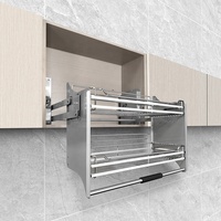 Étagère de rangement coulissante pour bouteilles de sauce, boissons, etc., pour cuisine, salle de bain, panier suspendu, panier escamotable