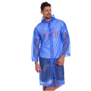 Poncho portable en PVC, poncho de pluie bleu multifonctionnel 3-en-1 pour la randonnée, le camping et la pêche - Product Image 1