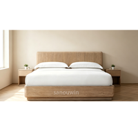 Offre Spéciale – Ensemble de Meubles de Chambre en Bois de Chêne Style Minimaliste à Prix Réduit – Lit d'Intérieur, Lit Professionnel, Lit Plat, Ensemble de Lit Domestique