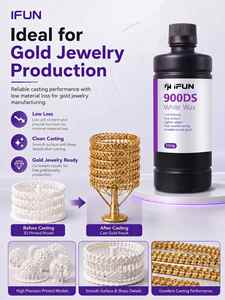 IFUN 900DS 14k accessori in oro rosa stampante 3D con 405nm diretta colabile in <span class=keywords><strong>resina</strong></span> di fusione per gioielli in polimero bianco cera - Product Image 4