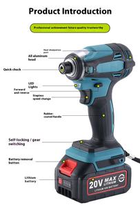 3/4 couple sans balais 350n.m clé électrique 3 vitesses avec lumière LED tournevis sans fil outils électriques pour batterie Makitas 18V - Product Image 4