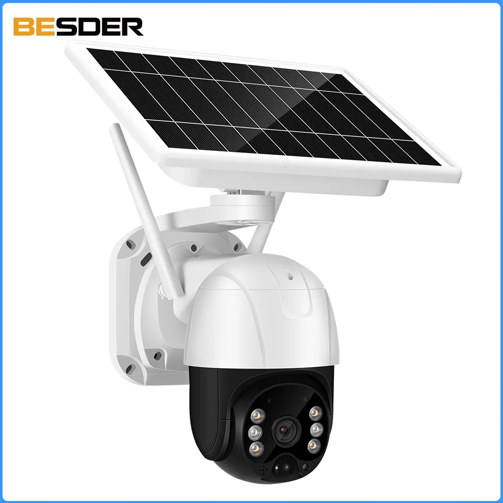 BESDER Wireless CCTV IP Camera PTZ 3MP alimentato a batteria PIR Motion Detection WiFi telecamera di sicurezza solare all'aperto