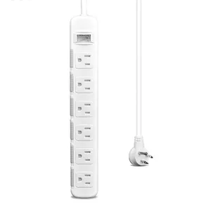 Bảo vệ tăng USB 6-outlet Portable Power Strip mở rộng