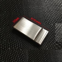 Dompet Kartu ID Pria Wanita Tipis Tahan Lama dari Baja Tahan Karat Poles Kustom Murah dengan Penjepit Uang