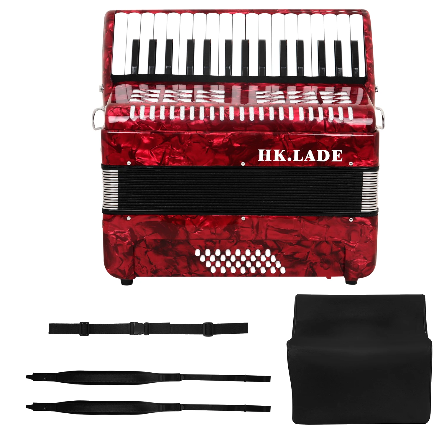 Red 32 Key 32 Bass Accordion – Professional Musical Instrument for