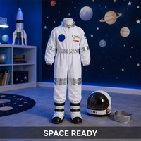 Ensemble de costumes d'astronaute spatial pour enfants, 3 couleurs, combinaison une pièce blanche, orange et argentée avec casque, visière, lunettes et couvre-bottes