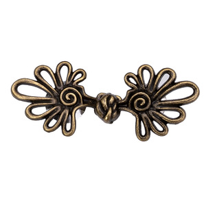 Waist-cinching metal frog closure, nail-free and sewing-free leaf-shaped <b>snap</b> <b>fastener</b>, a waist-cinching wonder for - Product Image 2