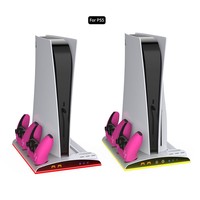 Support de refroidissement multifonctionnel Support vertical Base de chargeur pour console PS5 Station d'accueil de chargement Accessoire de jeu