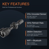 Lunette thermique SUANGSI SV-C650 pour la chasse - Vision nocturne, résolution 640x512, grossissement 12x, Wi-Fi, objectif 50 mm, 7 niveaux de luminosité