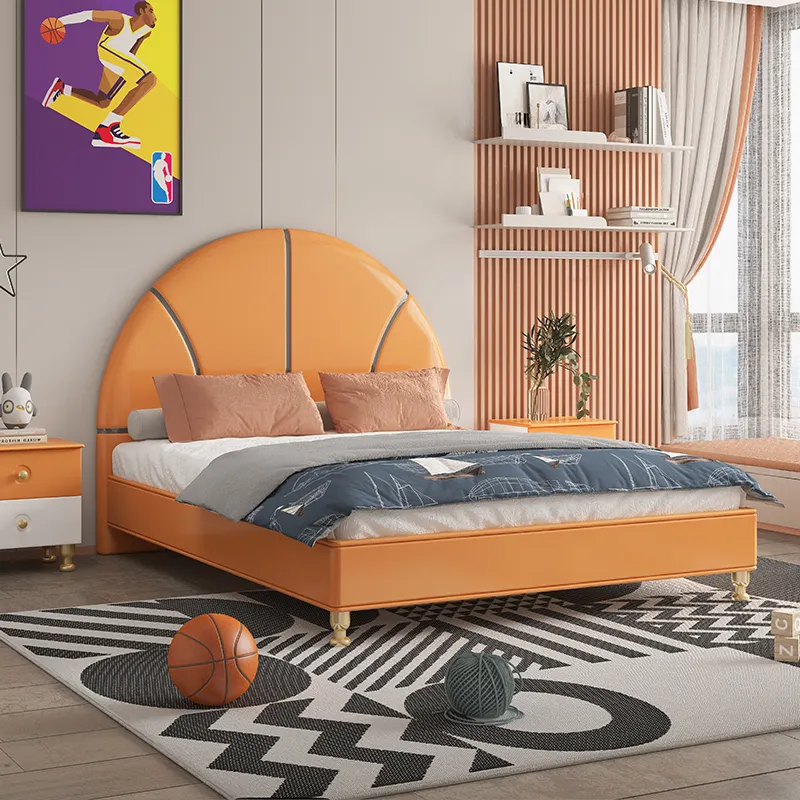 Factory directly selling children's bedding basketball design orange kid bedroom boys' favorite Children Beds